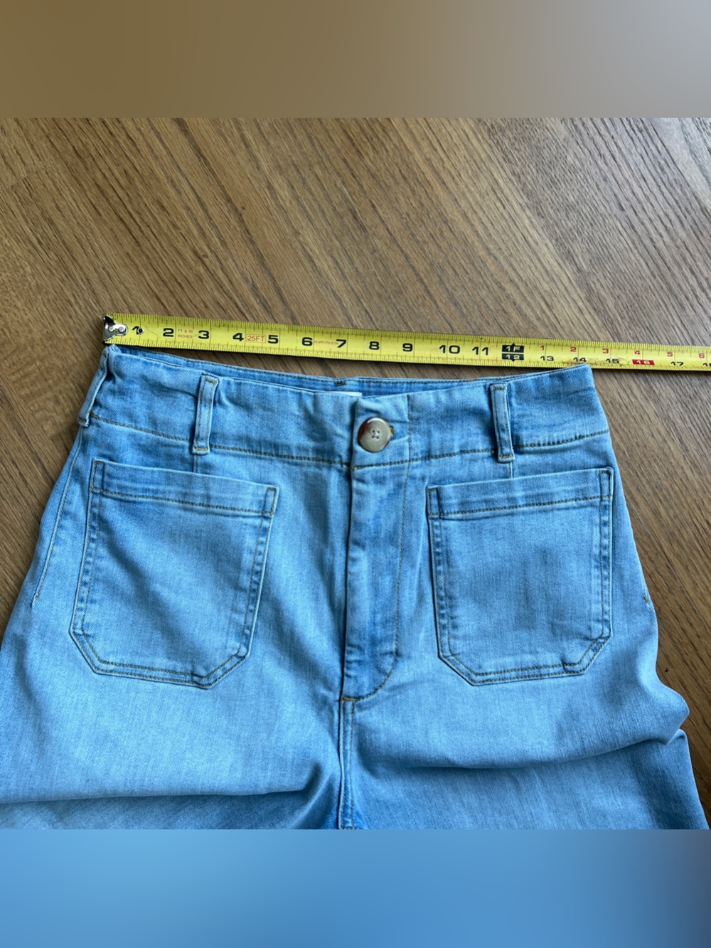 NEW Anthropologie Maeve Colette High-Rise Wide-Leg Cropped Jeans Lightwash Sz 30 - Picture 12 of 12